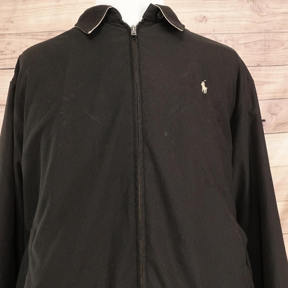 Polo Ralph Lauren Harrington Jacket Mens XL Black Lined Full Zip Pony Logo